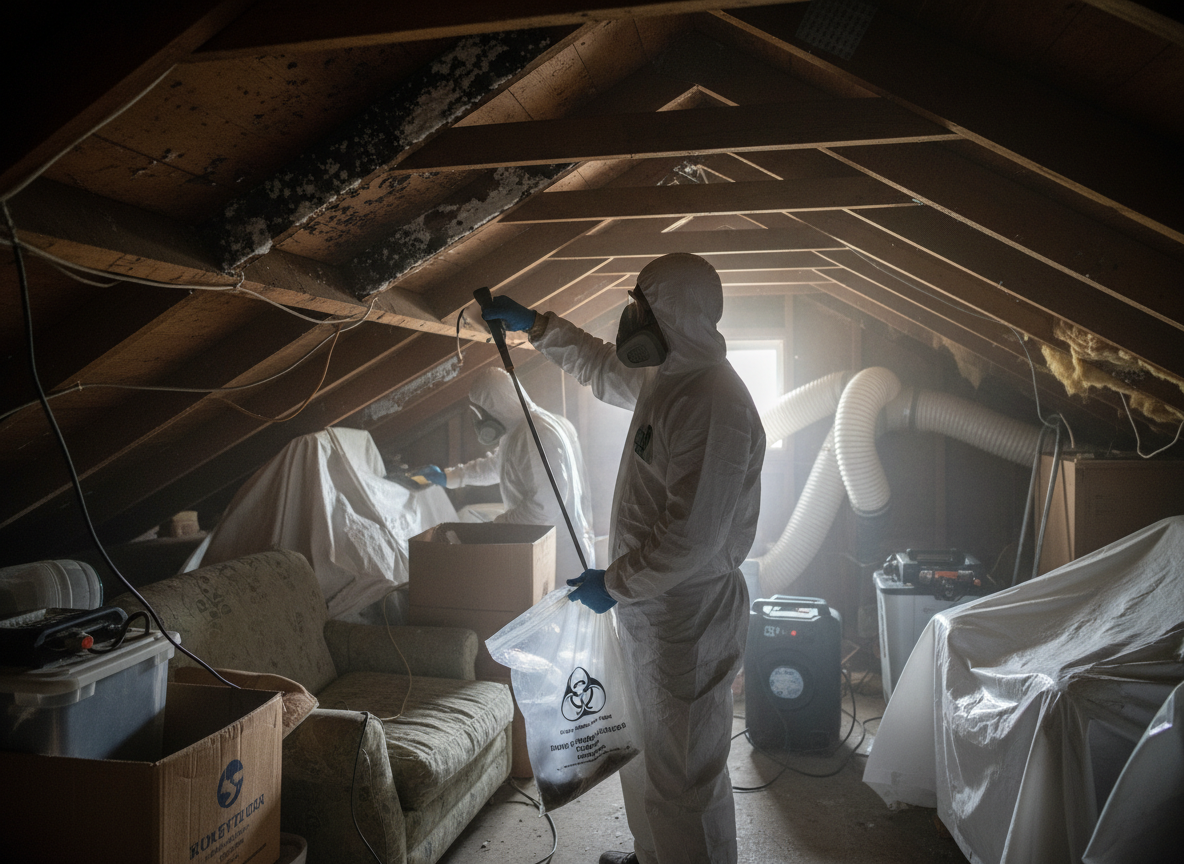 Attic mold testing and removal in Del Mar